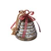 Antiqued Metal Bell - With Red Bow - 6in