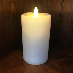 Flameless Pillar Candle - Mirage Gold - Cream - 5in X 3in