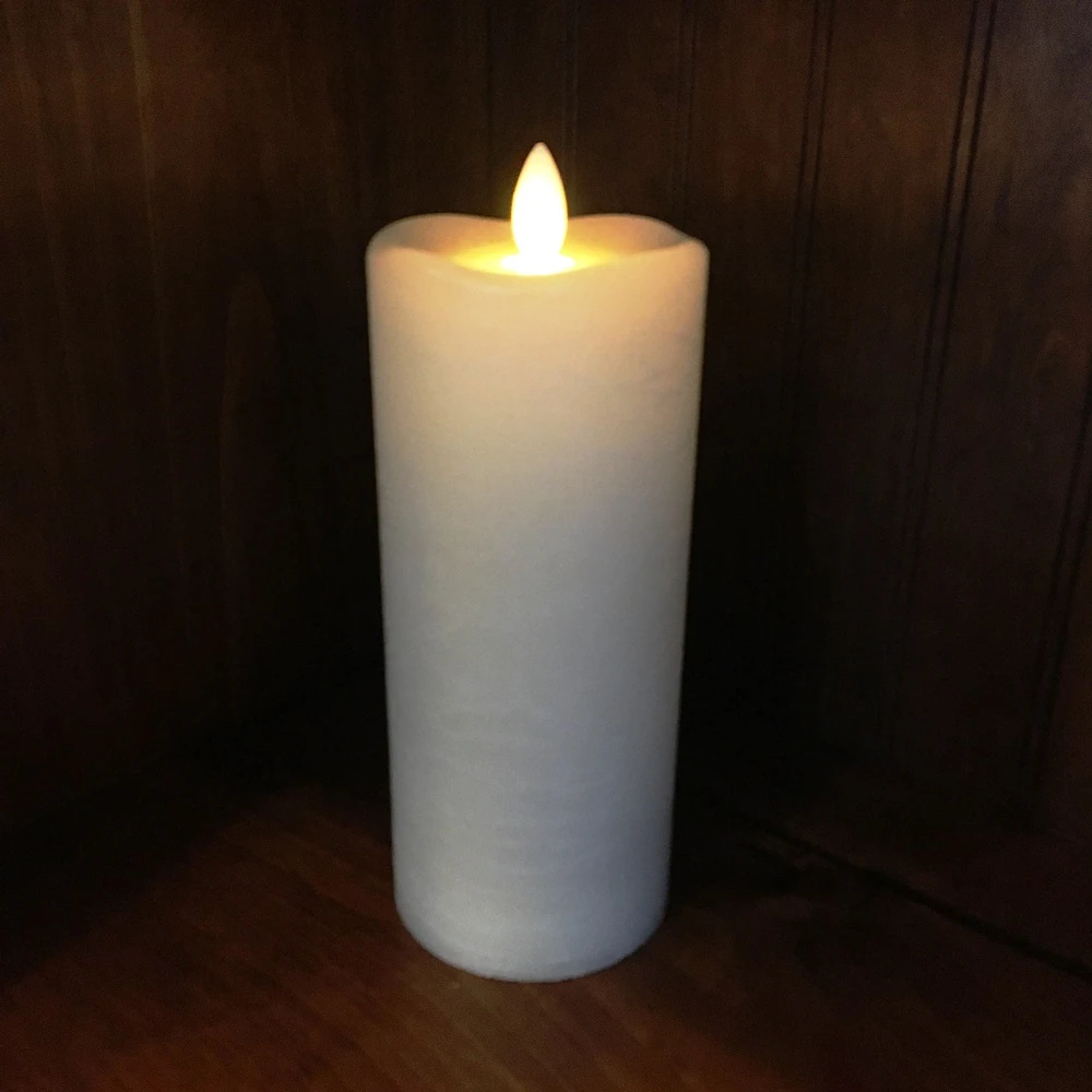 Flameless Pillar Candle - Mirage Gold - Cream - 7in X 3in 3 Flameless Pillar Candle - Mirage Gold - Cream - 7in X 3in