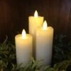 Flameless Pillar Candle Set - Mirage Gold - Cream - Set Of 3 2 Flameless Pillar Candle Set - Mirage Gold - Cream - Set Of 3 -Christmas Store battery operated pillar candle set mirage gold led candles cream 360 degree set of 3 13