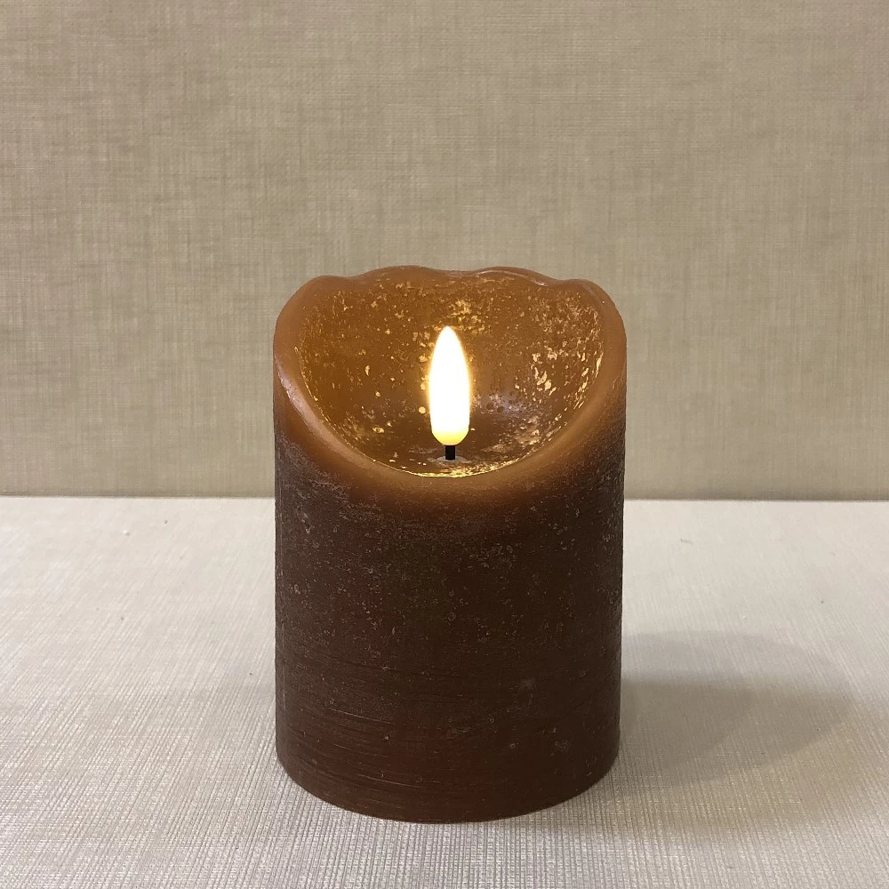 Battery Pillar Candle With Timer - 3x4 - Spice 3 Battery Pillar Candle With Timer - 3x4 - Spice