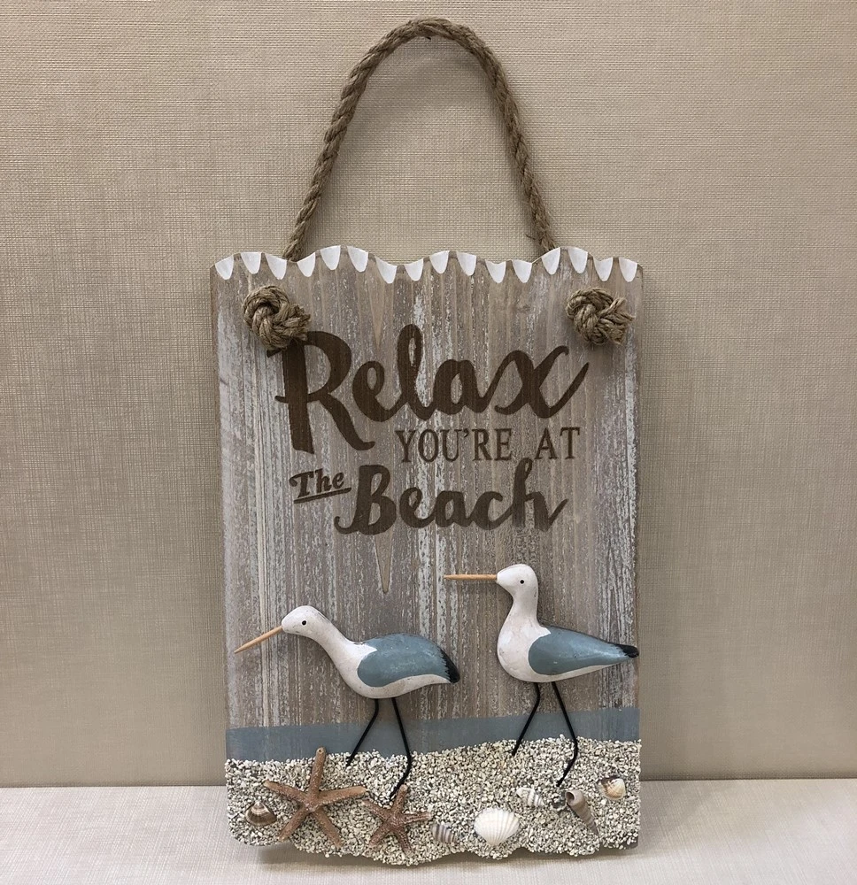 Beach Wall Decor - Shore Birds - Relax You're At The Beach - 15.5in 3 Beach Wall Decor - Shore Birds - Relax You're At The Beach - 15.5in