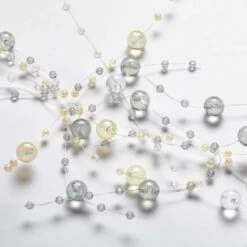 Beaded Garland - Grey & Ivory Bead - 5ft