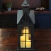Candle Lantern Holder - Antique Black House Lantern - 18.5in -Christmas Store candle lantern holder antique black house lantern 18 5in 12
