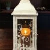 Candle Lantern Holder - Antique Cream Vine Lantern - 19in -Christmas Store candle lantern holder antique cream vine lantern 19in 12
