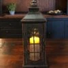 Candle Lantern Holder - Rustic Black Lantern - 13.75in -Christmas Store candle lantern holder rustic black lantern 13 75in 12