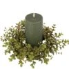 Green Leaf Candle Ring - Eucalyptus - Green - 4in -Christmas Store candle ring eucalyptus candle ring 4 32