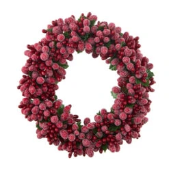 Burgundy Frost Candle Ring - 3.5in