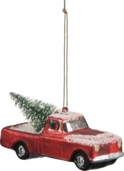 Christmas Ornament - " Red Truck With A Tree Ornament"