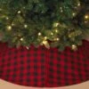 Christmas Tree Skirt Red/Black Buffalo Plaid - 48in -Christmas Store christmas tree skirt red black buffalo plaid 48in 9