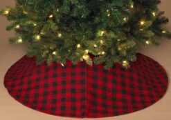 Christmas Tree Skirt Red/Black Buffalo Plaid - 48in