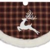 Christmas Tree Skirt Red/Black With Deer - 48in -Christmas Store christmas tree skirt red black with deer 48in 12