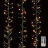 Cluster Garland Lights - 600 Warm White LED Lights - Green Wire - 19ft -Christmas Store cluster garland lights 600 warm white led lights green wire 19ft 24
