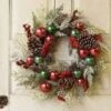 Deck The Halls Wreath - Pinecones & Christmas Balls - 24 Inch -Christmas Store deck the halls wreath pinecones christmas balls 24 inch 12