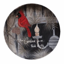 Decorative Wooden Plate - Cardinal You See - 11in