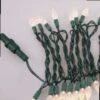 Faceted Christmas Lights - Warm White C6 LED - Electric/Green Cord - Set/50 -Christmas Store electric light set 50 led light string warm white 18