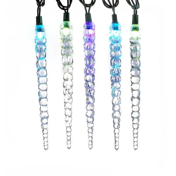 Electric Light Set - Color Changing LED - Crystal Icicle - 12ft 3 Electric Light Set - Color Changing LED - Crystal Icicle - 12ft