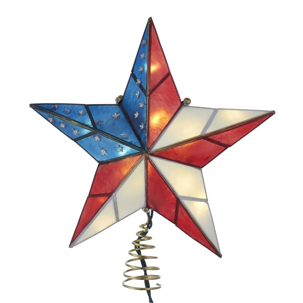 Electric Tree Topper - American Flag Star - 9.84in 3 Electric Tree Topper - American Flag Star - 9.84in
