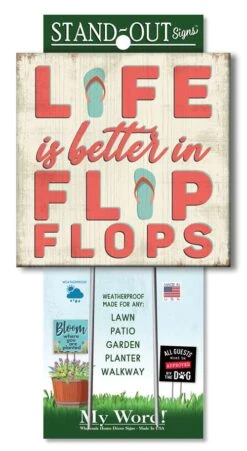 Flip Flops Welcome Sign For Yard - 8in