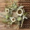 Floral Candle Ring - Sunflower Succulent - 6.5in -Christmas Store floral candle ring sunflower succulent 6 5 inch 14