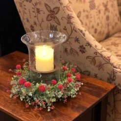 Hammered Glass Candle Hurricane - 9.5in X 6.5in -Christmas Store hammered glass candle hurricane 9 5in x 7in 21