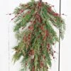 Holiday Teardrop - Evergreen Pine With Red Pip Berries - 30 Inch -Christmas Store holiday teardrop evergreen pine with red pip berries 30 inch 15