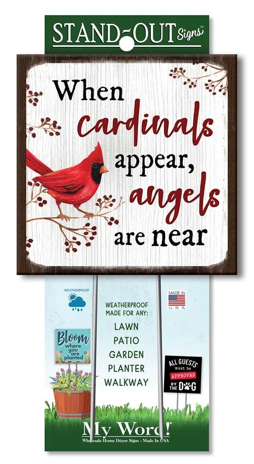 In Loving Memory Sign For Yard - When Cardinals Appear - 8in 3 In Loving Memory Sign For Yard - When Cardinals Appear - 8in