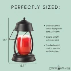 Jar Candle Warmer - Black Hurricane Lantern Candle Warmer -Christmas Store jar candle warmer black hurricane lantern candle warmer 10