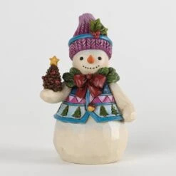 Jim Shore Figurine - Pint-sized Snowman With Pinecone