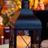 Candle Lantern Holder - Rustic Black Lantern - 12in -Christmas Store lantern decorative lantern 12 22