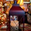 Candle Lantern Holder - Rustic Red Lantern - 16in 1 Candle Lantern Holder - Rustic Red Lantern - 16in -Christmas Store lantern decorative lantern 16 35