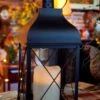 Candle Lantern Holder - Rustic Black Lantern - 16in -Christmas Store lantern decorative lantern 16 36