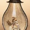 Lighted Water Lantern Snow Globe - Holy Family/Kneeling Angel