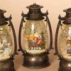 Lighted Water Lantern Snow Globe - Bronze - Santa In Sleigh -Christmas Store lantern snow globe battery timer bronze santa in sleigh 9 5in 10