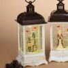 Lighted Water Lantern Snow Globe - White - Deer/Cardinals -Christmas Store lantern snow globe battery timer white deer with cardinals 10 5in 13