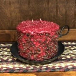 Large 3-Wick Cake Candle - Homespun Harvest - 5.5in X 4.5in