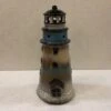 Lighthouse Candle Holder - Natural/Brown/Blue - 9.5in -Christmas Store lighthouse candle holder natural brown blue 9 5in 18
