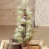 Long Needle Snowy Pine Tree With Cones - Table Top Tree - 2 Foot -Christmas Store long needle snowy pine tree with pine cones table top christmas tree 2ft 16