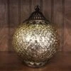 Mercury Glass Lantern - LED Gold - On/Off/Timer - 7in -Christmas Store mercury glass lantern led gold on off timer 7in 22