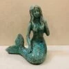 Mermaid Statue - Glazed Stoneware - Turquoise - 9in -Christmas Store mermaid statue glazed stoneware turquoise 9in 13