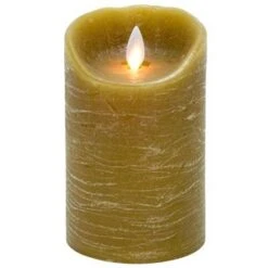 Flameless Pillar Candle - Mystique LED - Taupe - 5in X 3.25in