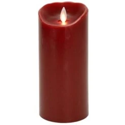 Flameless Pillar Candle - Mystique LED - Red - 7in X 3.25in