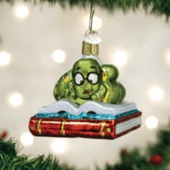 Old World Christmas Glass Ornament - Bookwarm