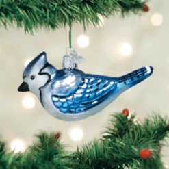 Old World Christmas Glass Ornament - Bright Blue Jay