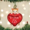 Old World Christmas Glass Ornament - I Love My Cat -Christmas Store old world christmas ornament i love my cat 15