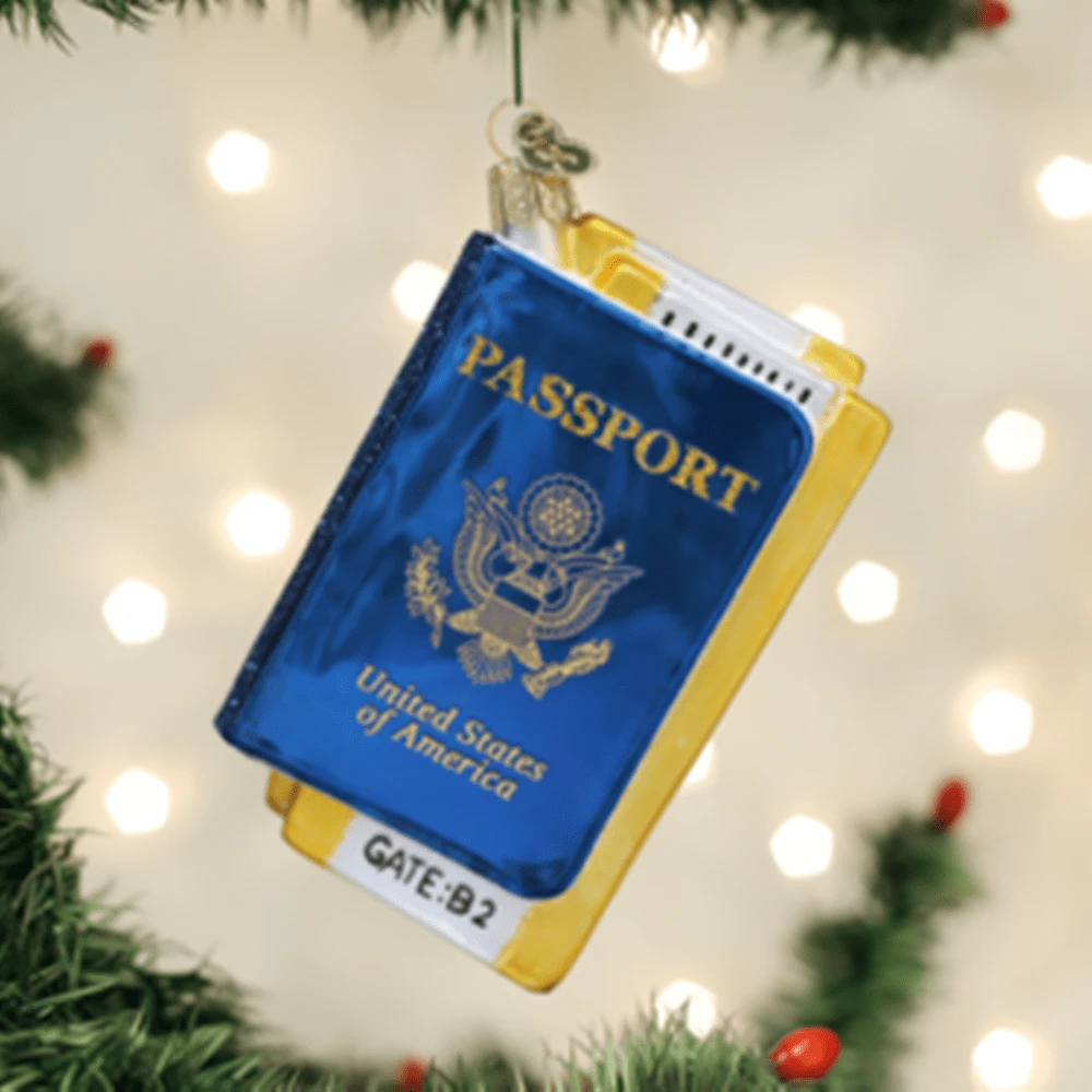Old World Christmas Glass Ornament - Passport 3 Old World Christmas Glass Ornament - Passport