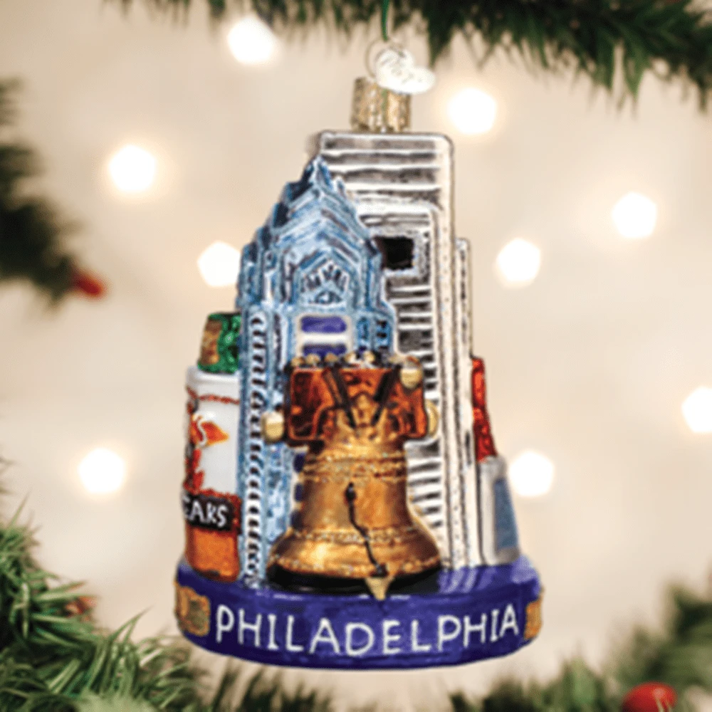 Old World Christmas Glass Ornament - Philadelphia 3 Old World Christmas Glass Ornament - Philadelphia