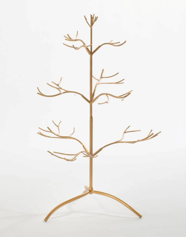 Ornament Holder Tree - Multiple Ornaments - Gold - 25 Inch 3 Ornament Holder Tree - Multiple Ornaments - Gold - 25 Inch
