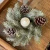 Pine Candle Ring - Icy Aspen Pine Cone - 2in -Christmas Store pine candle ring icy aspen pine cone 2in 13