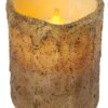 Primitive Battery-Operated Pillar Candle With Timer - Burnt Ivory - 4in X 3in -Christmas Store primitive battery operated pillar candle with timer burnt ivory 4in x 3in 16